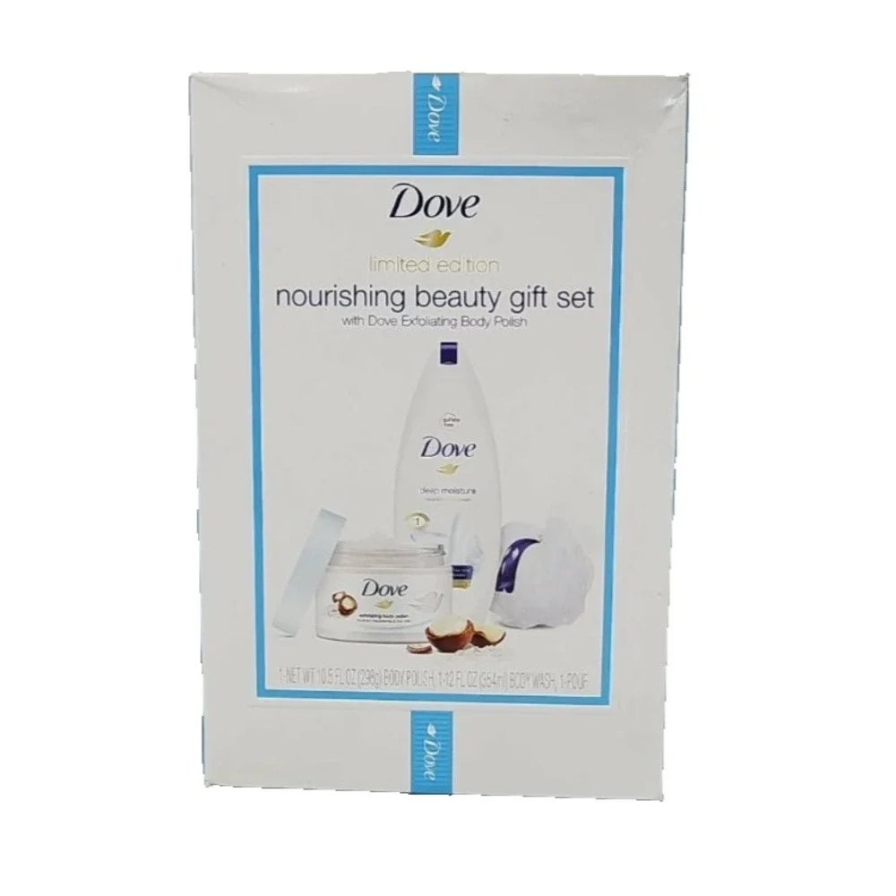Dove Nourishing Beauty Gift Set Exfoliating Body‎ Polish Deep Moisture Body Wash
